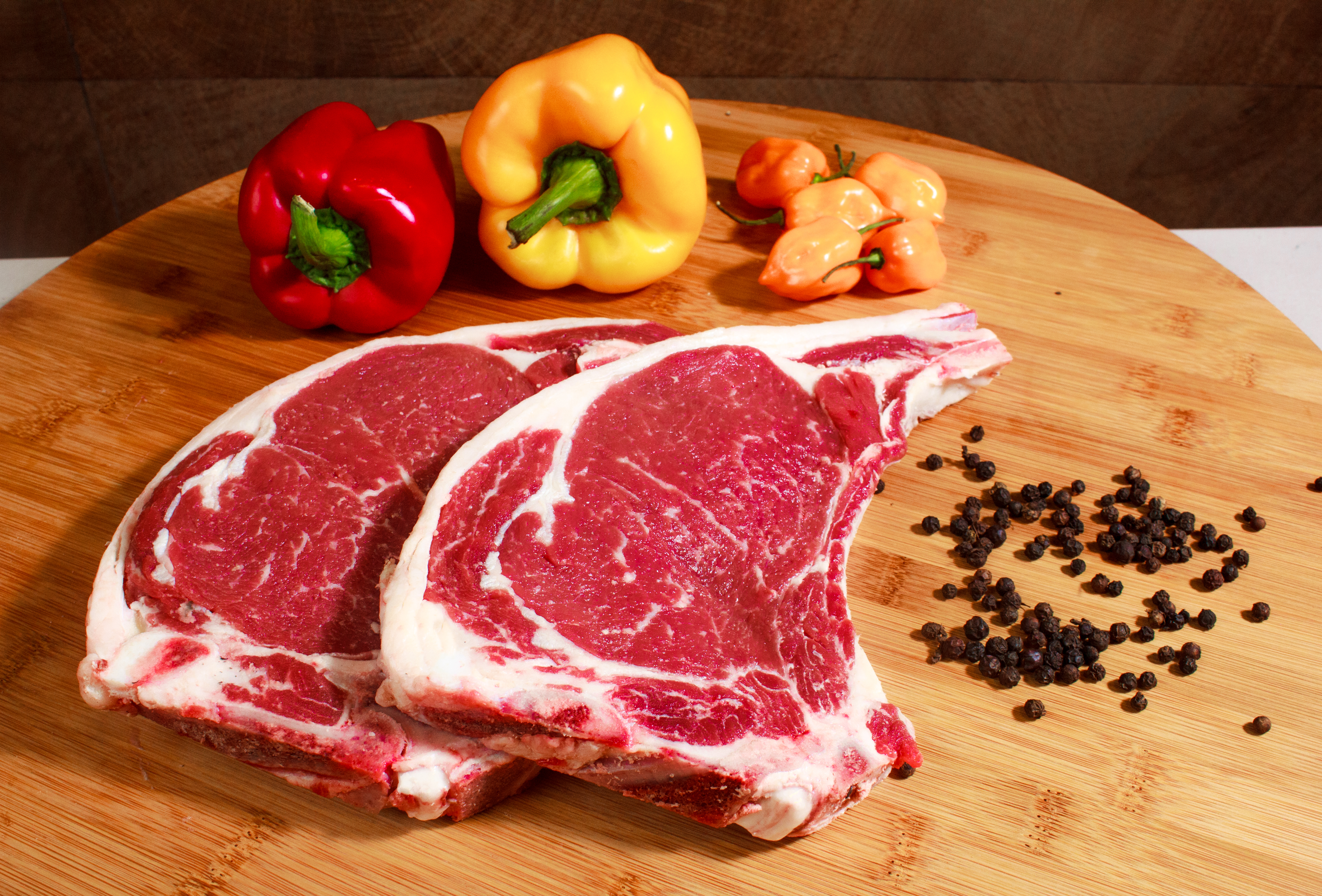Vista aérea de ribeye premium El Torito